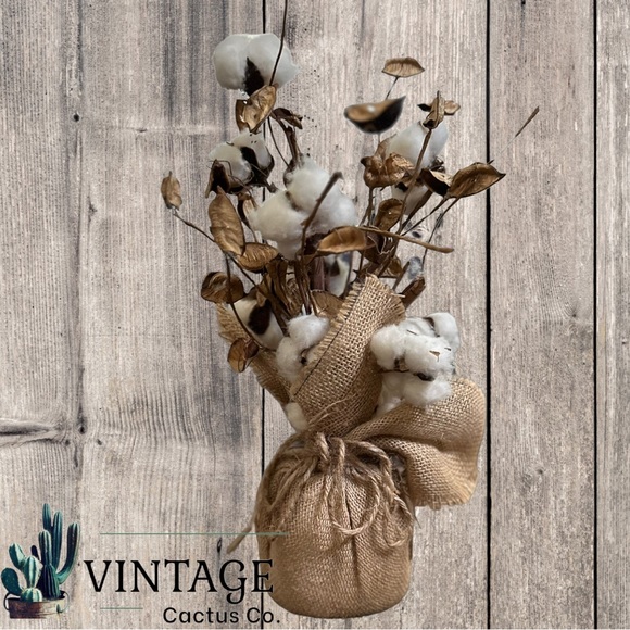 Hobby Lobby Accents Nwot Farmhouse Cotton Twig Burlap Tabletop